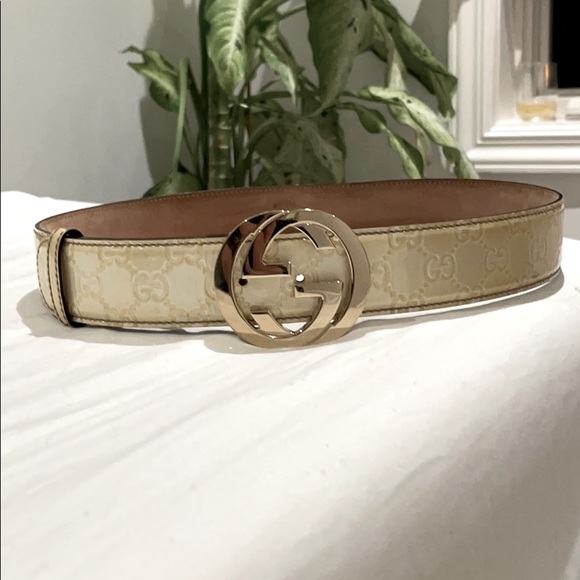gucci cream belt